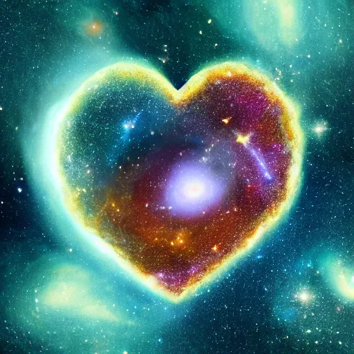 Image similar to a galaxy shaped as a heart