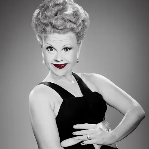 Image similar to Lucy from the I Love Lucy show, professional photography, portrait