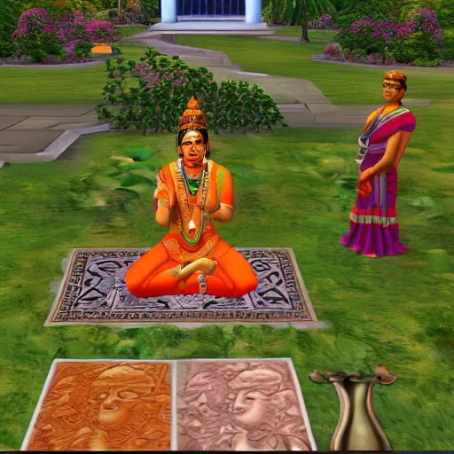 Image similar to hindu gods in the sims 2