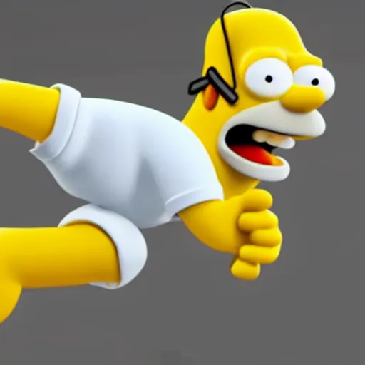 Prompt: 3 d render of homer disappearing