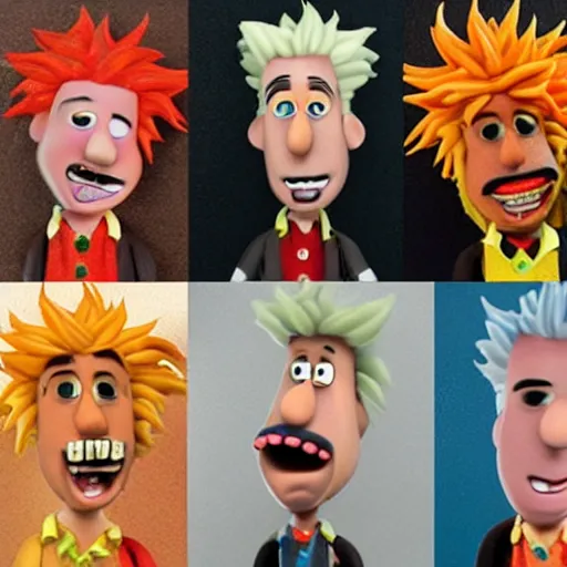 Image similar to movie style of claymation guy fieri in the style of wallace and gromit