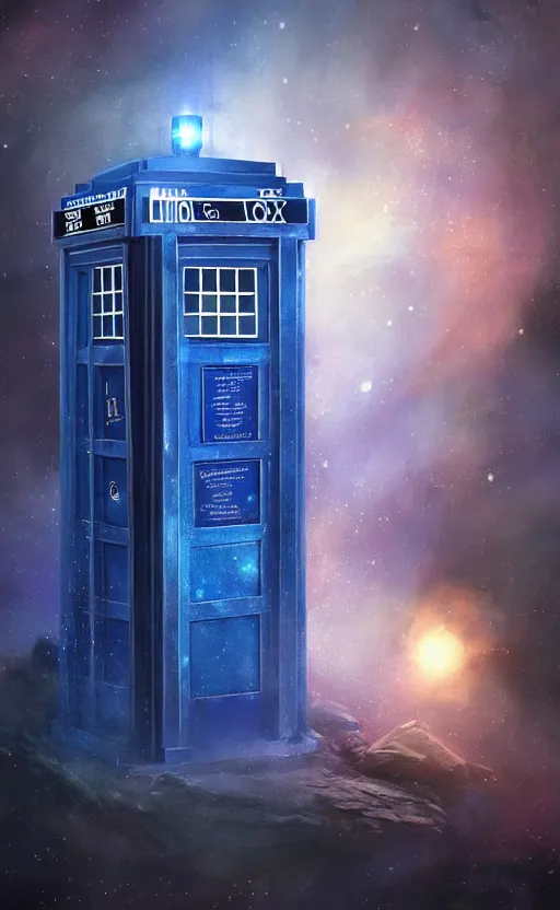 Image similar to a portrait of a tardis, in space, dynamic lighting, photorealistic fantasy concept art, trending on art station, stunning visuals, creative, cinematic, ultra detailed