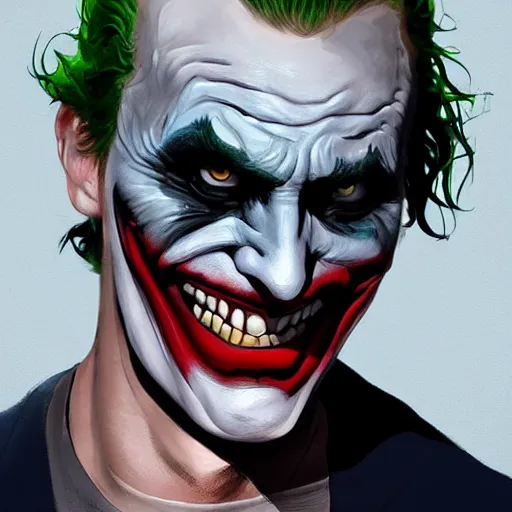 Image similar to the joker with Batman face mask, digital painting, amazing detail, artstation, cgsociety