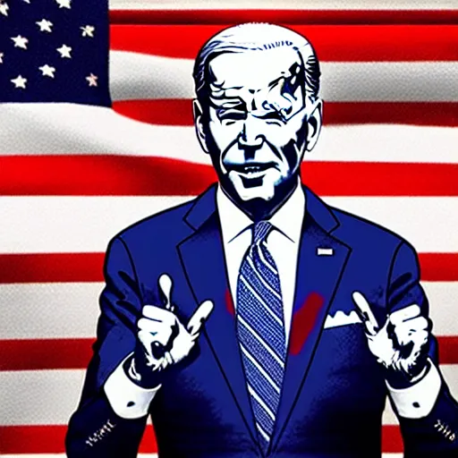 Image similar to : president biden with occulas, digital art, illustration, art station