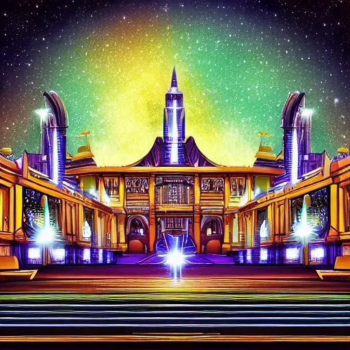 Prompt: an intergalactic palace digital art