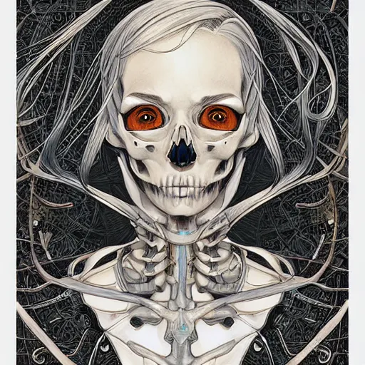 Image similar to anime manga skull portrait young woman skeleton, intricate, elegant, highly detailed, digital art, ffffound, art by JC Leyendecker and sachin teng