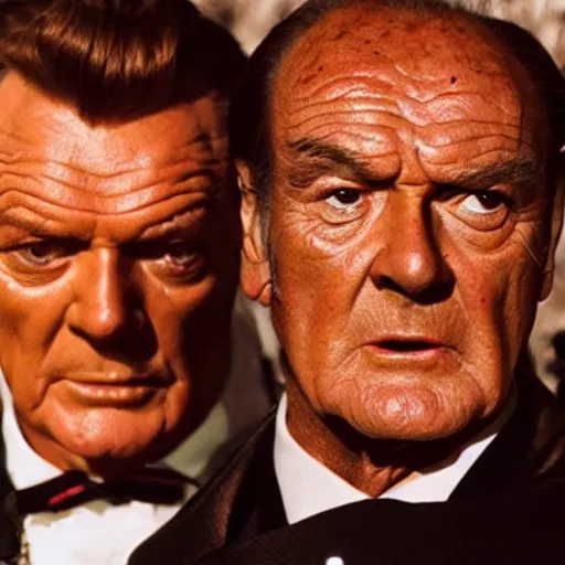Image similar to artstation trending elden ring peter serafinowicz mod, now with roger moore and sean connery 8k