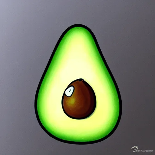 Prompt: avocado kawai art