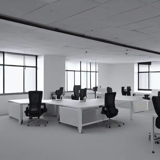 Prompt: 3d render of a still of The Office, white, blender, trending on artstation, 8k, highly detailed,