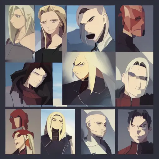 Image similar to face icon stylized minimalist fullmetal alchemist, loftis, cory behance hd by jesper ejsing, by rhads, makoto shinkai and lois van baarle, ilya kuvshinov, rossdraws global illumination