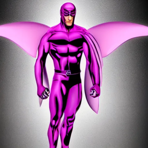 Prompt: Magneto with pink .