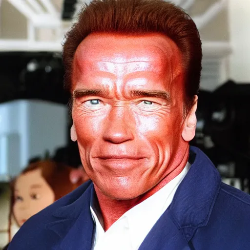 Image similar to arnold schwarzenegger as an anime catgirl, anime, cute