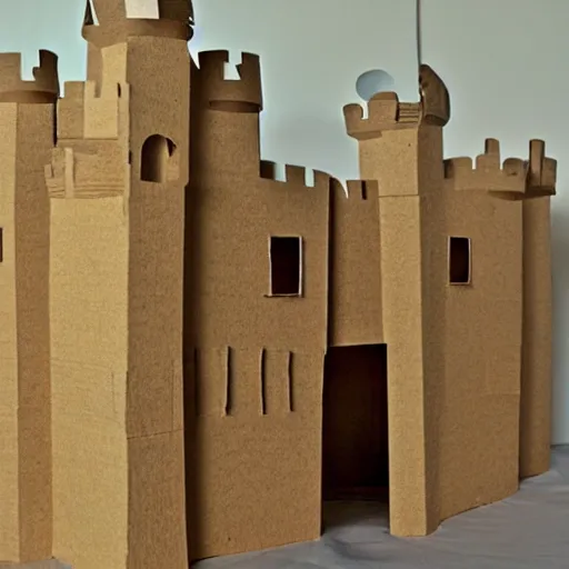 Image similar to A castle made of cardboard.