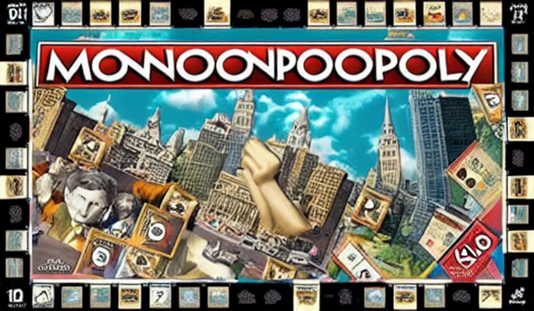 Image similar to the box art for monopoly : divine comedy edition