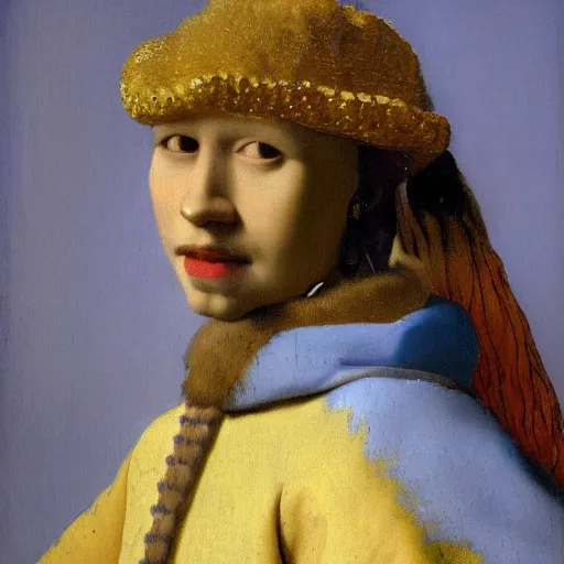 Prompt: high quality high detail painting by johannes vermeer, portrait of the quetzalcoatl, hd, muted lighting