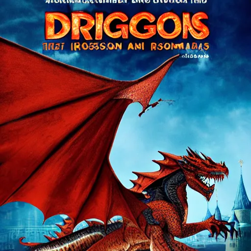 Image similar to poster for movie Dragons invade Russia
