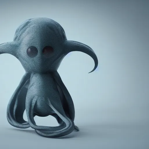 Image similar to cute fumo plush of a squid boy leaking dark droplets of ink from his eyes, caustics and reflections, fluid simulation, vray