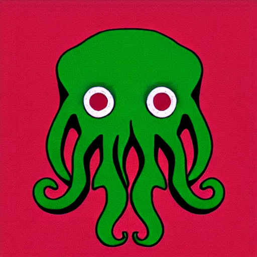 Prompt: a cute cthulhu icon drawn in the style of rockwell kent