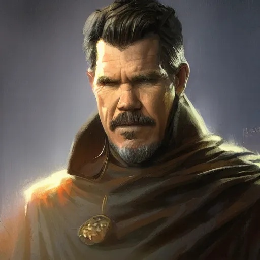 Prompt: A portrait of josh brolin, Magic the Gathering art, art by greg rutkowski, matte painting, trending on artstation