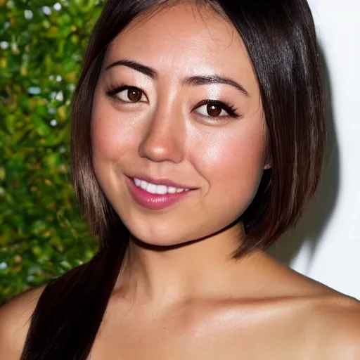 Prompt: portrait karen fukuhara aubrey plaza no hair bald neutral expression face straight on headshot even lighting texture character creator 4