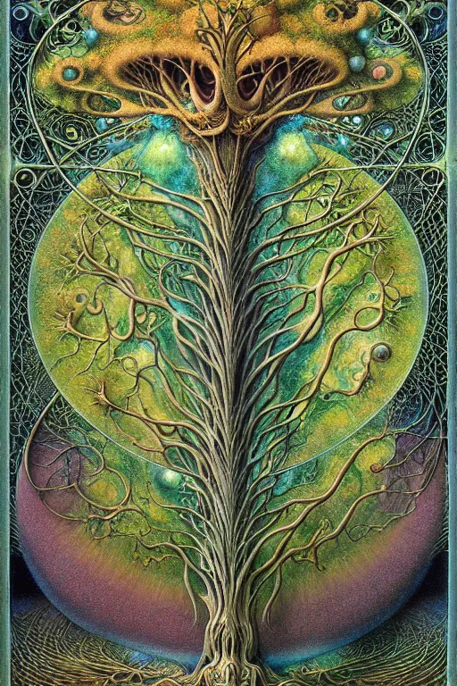 Image similar to tree of life by roger dean and andrew ferez, art forms of nature by ernst haeckel, divine chaos engine, symbolist, visionary, art nouveau, botanical fractal structures, organic, detailed, realistic, surreality