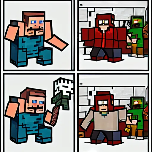 Image similar to Gabe Newell as a Minecraft mob