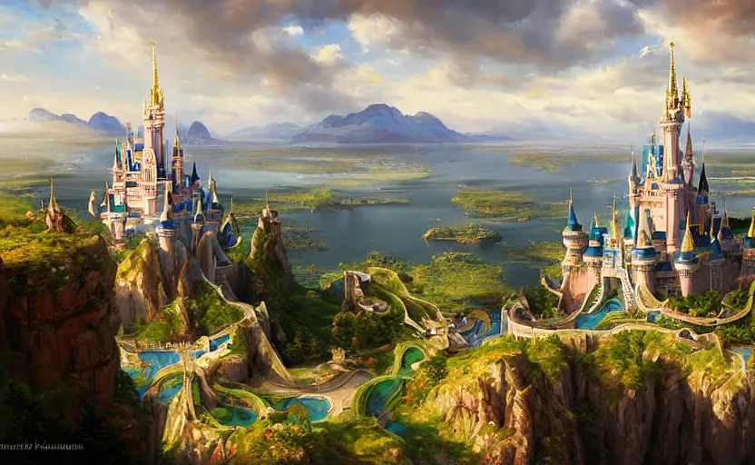 Image similar to vast view of the holy magic kingdom by vladimir volegov and alexander averin and peder mørk mønsted and adrian smith and raphael lacoste