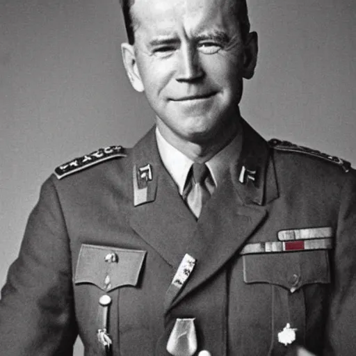 Prompt: a WWII photo of Joe Biden as a nazi soldier