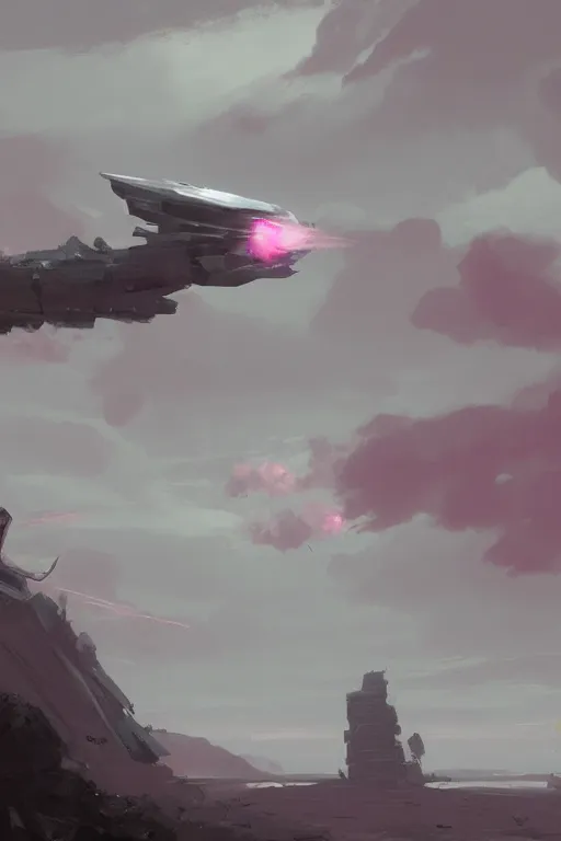 Image similar to a pink and gray meteor, digital art, in the style of greg rutkowski, trending on artstation