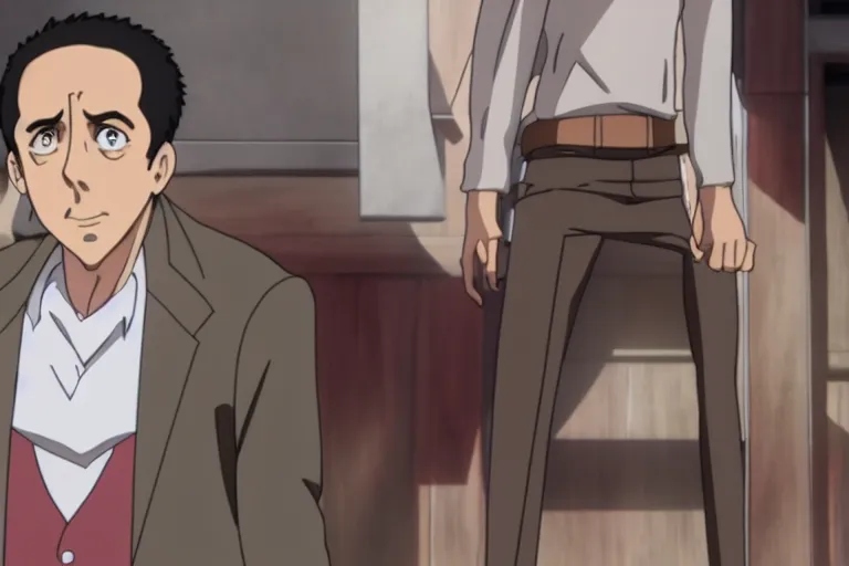 Prompt: A still of Jerry Seinfeld in Attack On Titan Anime Series, 8k Resolution. Jerry Seinfeld