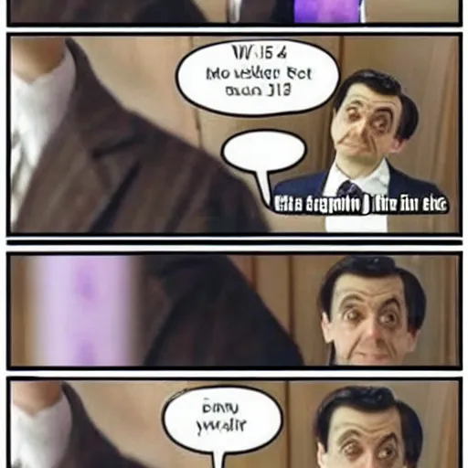 Image similar to a meme about mr. bean and jellybeans