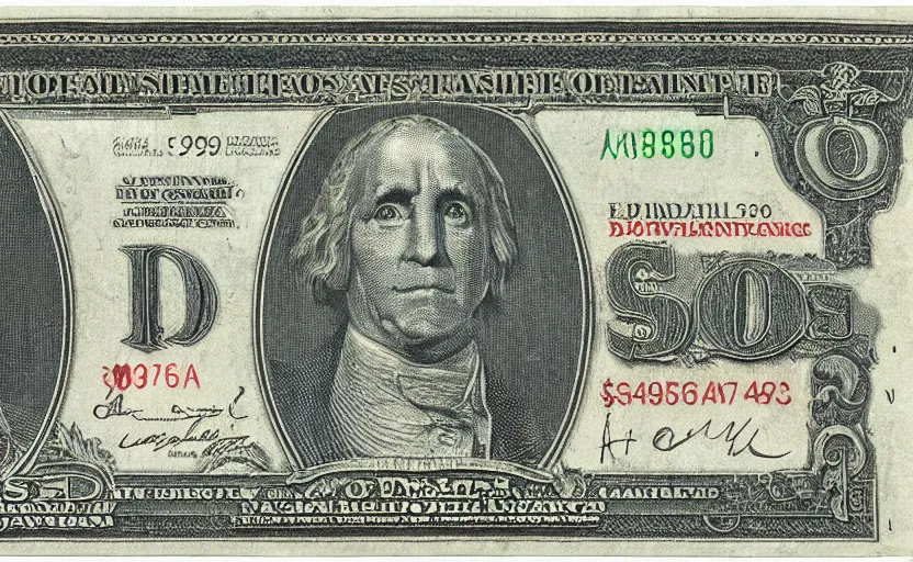 Image similar to rectangular photograph of 6 6 6 dollar u. s. currency note featuring a demonic devil