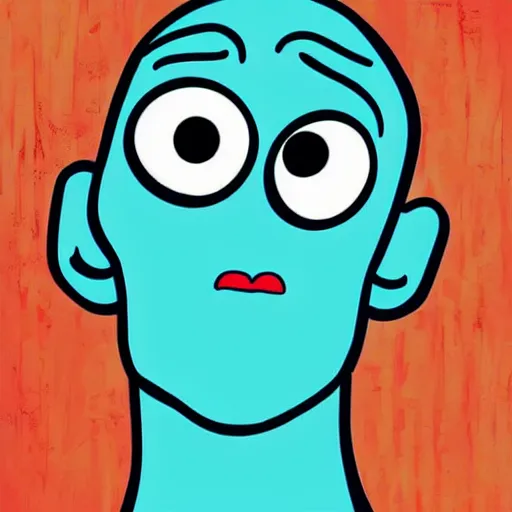 Image similar to handsome squidward portrait, realistic, pop art, vivid colors