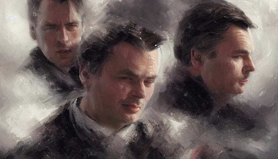 Prompt: christopher nolan cinematic shot, oil painting by jama jurabaev, extremely detailed, brush hard, artstation, for aaa game, high quality, brush stroke