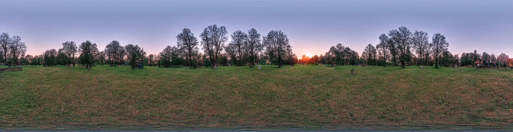 Image similar to spherical panorama photo of country american village streen dawn 5 0 mm