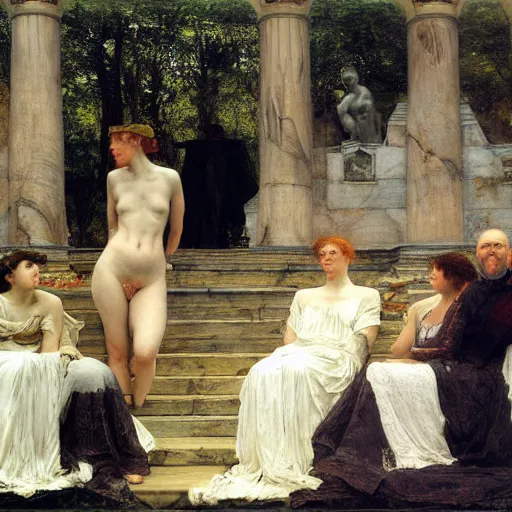 Prompt: Sir Lawrence Alma-Tadema, Herbert James Draper, Arnold Bocklin, Anders Zorn, Peter Paul Rubens