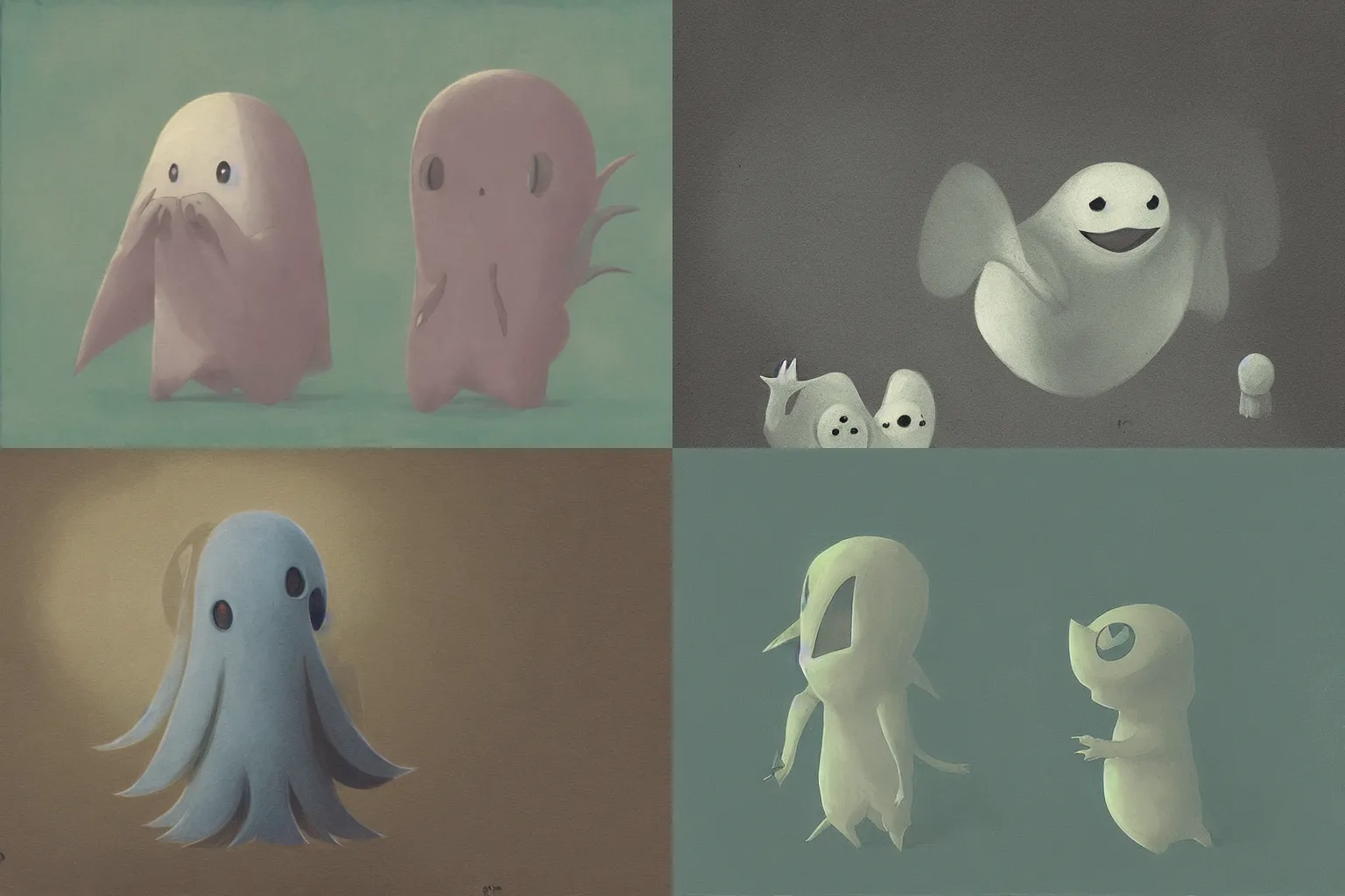 Prompt: ghost pokemon creature by shaun tan