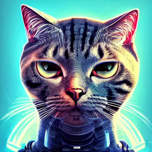 Image similar to A cyborg cat, realistic, sharp focus, 8k high definition, insanely detailed, intricate, elegant, art by James Gilleard