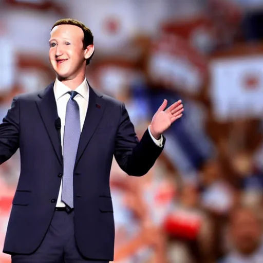 Prompt: mark zuckerburg running for president in the 2 0 2 4 us presidential elections as a republican candidate, at the republican national convention