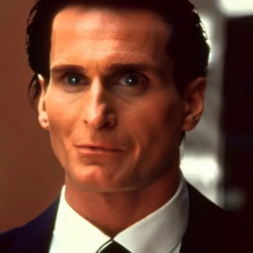 Image similar to patrick bateman as a giga chad