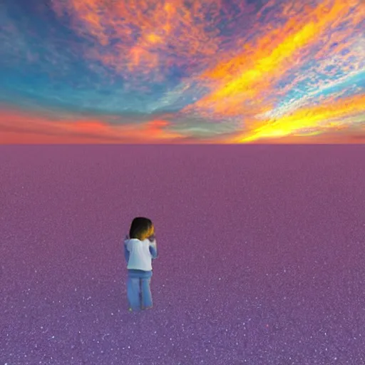 Image similar to a _ child _ walking _ down _ a _ liminal _ styled _ space _ stunning _ sunset _ in _ a _ heavenly _ crystallized _ garden _ of _ eden _ notan _ 3 d _ architecture _ single _ point _ perspective _ f 2 2 _ untra _ long _ shot _ wide _ angle _ lens _ trending _ on _ artstation