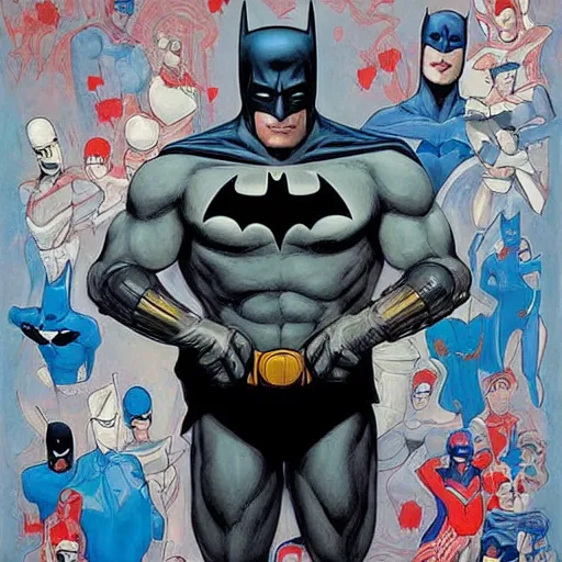 Image similar to a painting by James Jean about Batman, cover art, elegant