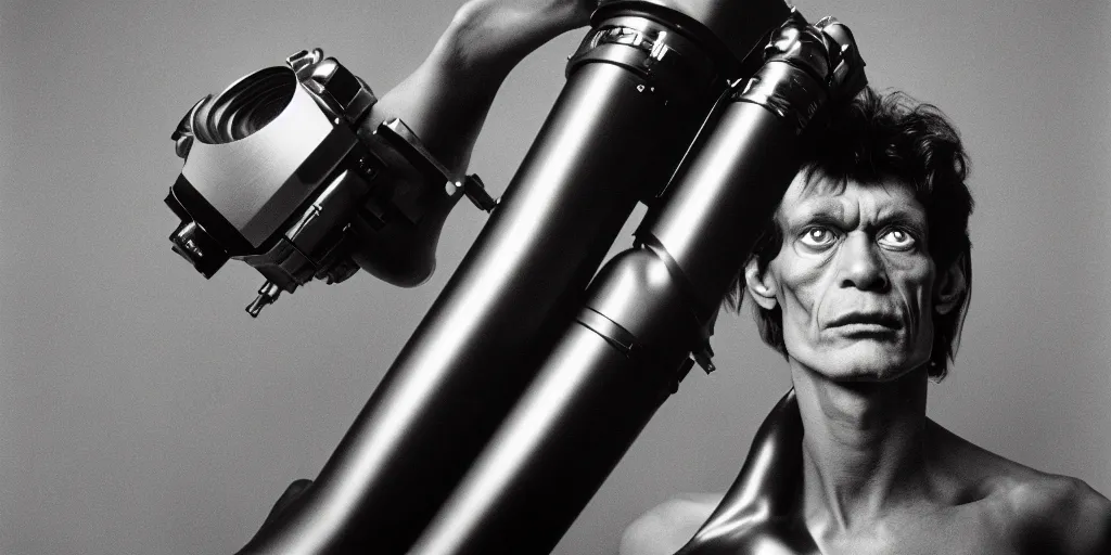 Image similar to portrait of an alien highly detailed sharp zeiss lens 1. 8 3 5 mm film high contrast robert mapplethorpe david armstrong