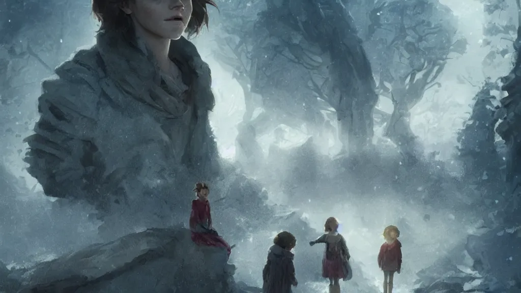 Image similar to A shot from the family movie starring emma watson by nuri iyem, james gurney, james jean, greg rutkowski, anato finnstark