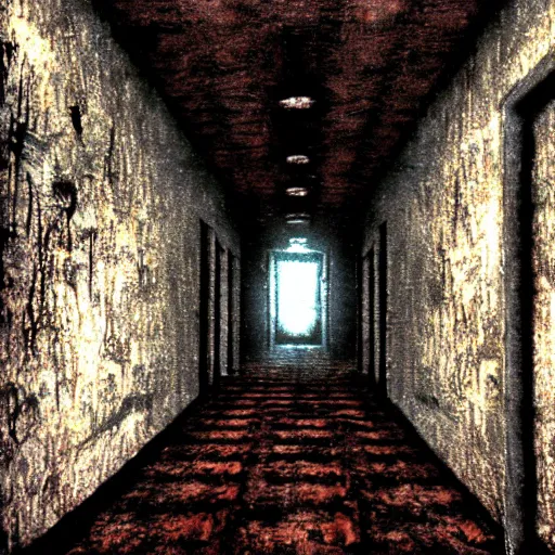 Prompt: interior of a room from silent hill, creepy, hellish, dark, body amalgam