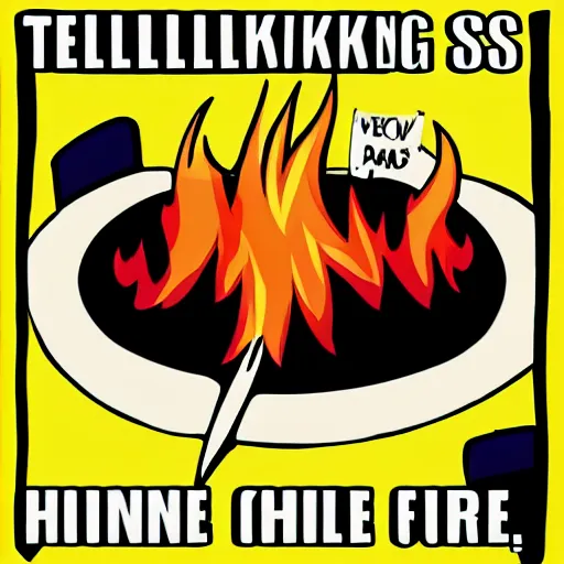 Prompt: telemarketers on fire