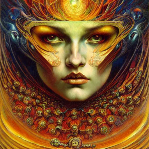 Prompt: Divine Chaos Engine by Karol Bak, Jean Delville, and Vincent Van Gogh