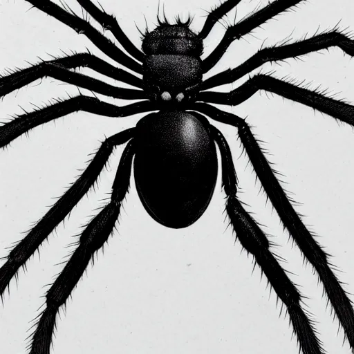 Prompt: spider, black and white, botanical illustration, naturalistic, book illustration, black ink on white paper, bold lines