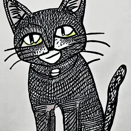 Prompt: a doodle drawing of a cat