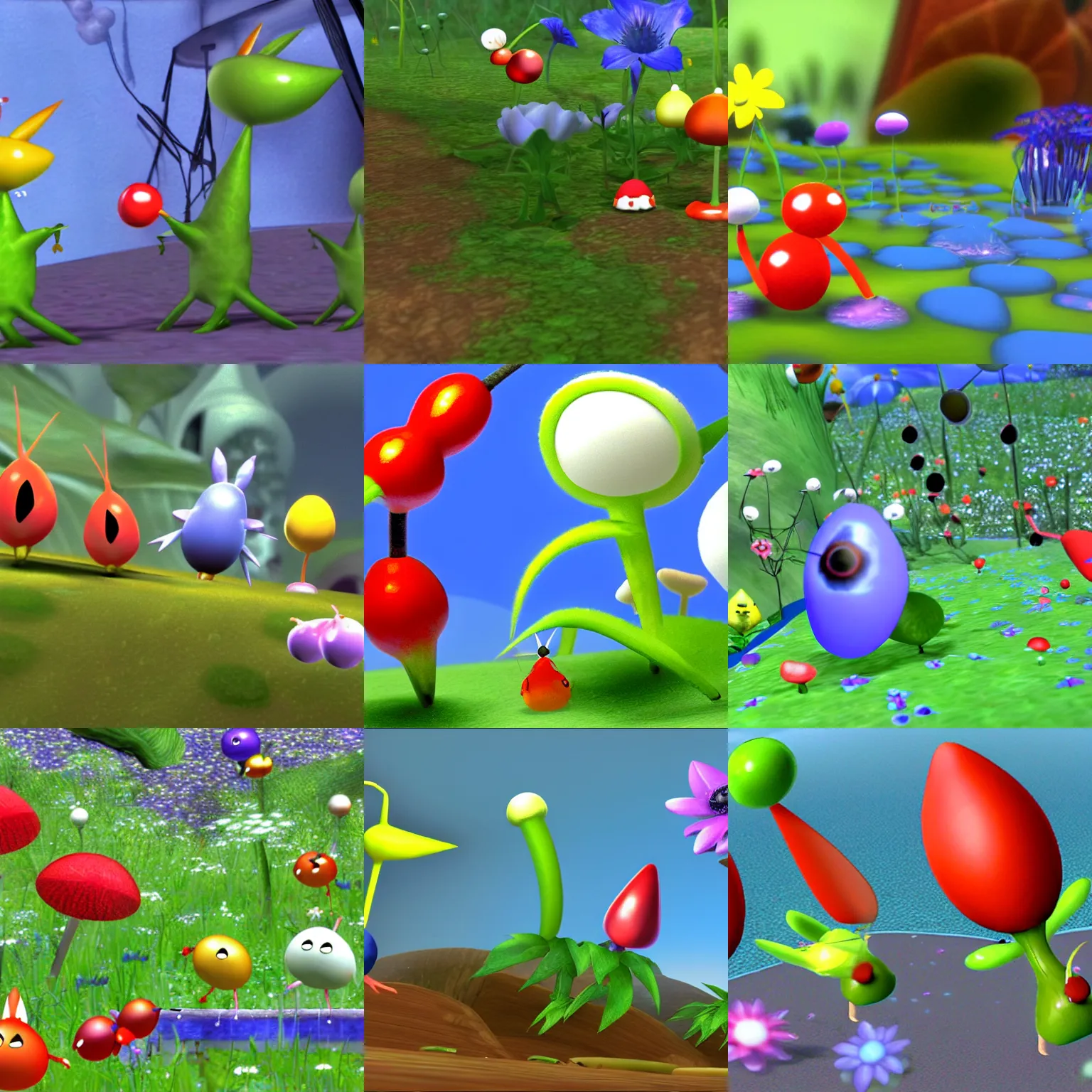 Prompt: pikmin ps 2 screenshot